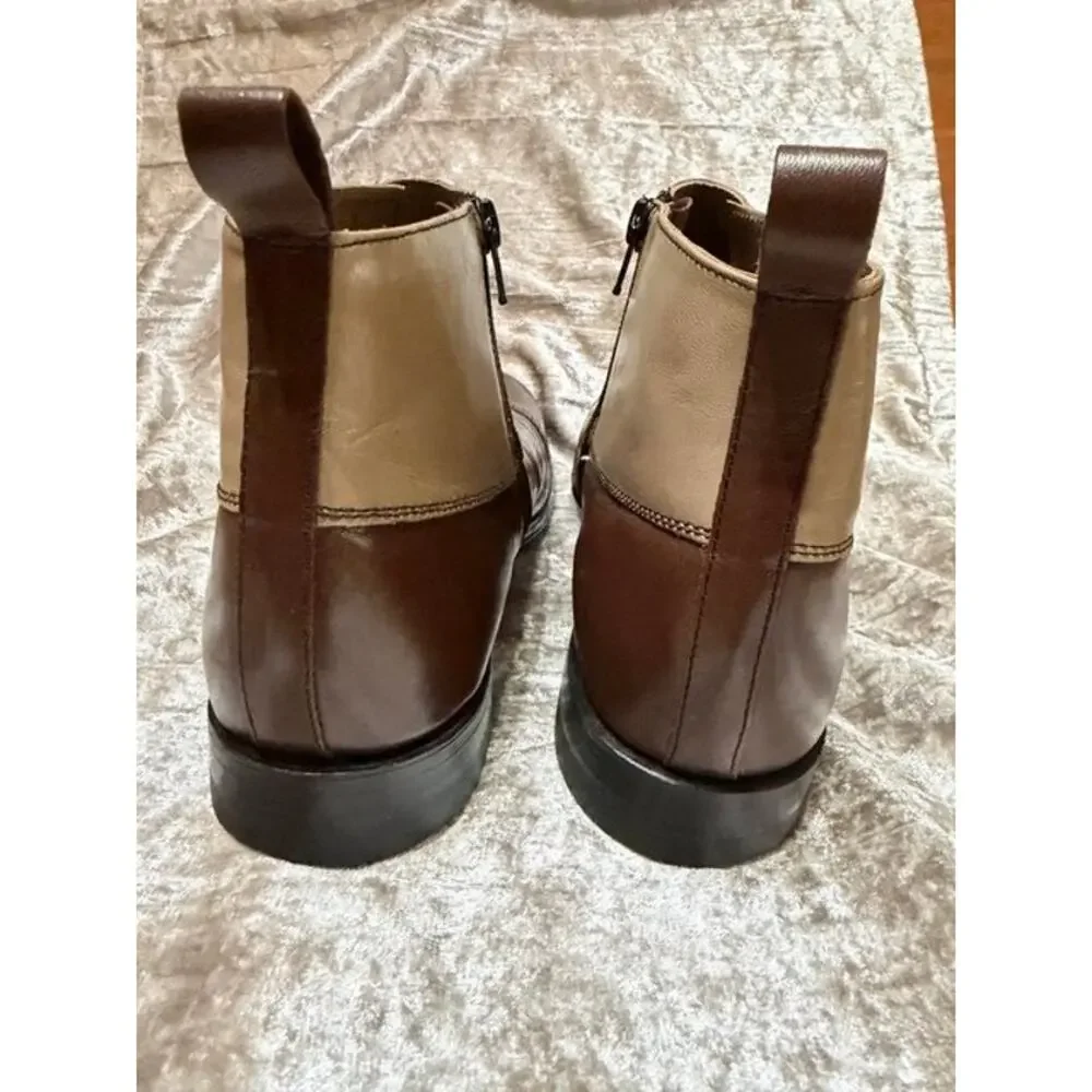 Stacy Adams Madison Spectator Cap Toe 2-Tone Demi Boot Camel/Brown Size 8D
